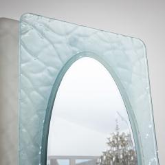 Wall Mirror with Console in Blue Glass Italy Mid 20th Century - 4710495