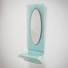 Wall Mirror with Console in Blue Glass Italy Mid 20th Century - 4751781