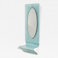 Wall Mirror with Console in Blue Glass Italy Mid 20th Century - 4751782
