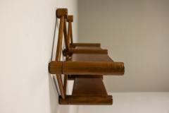 Wall Shelf with Accompanying Side Table in Walnut Italy 1960s - 3729670