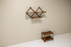 Wall Shelf with Accompanying Side Table in Walnut Italy 1960s - 3729671