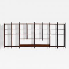 Wall Shelving Unit in Solid Teak France 1950s - 4688803