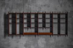 Wall Shelving Unit in Solid Teak France 1950s - 4698337