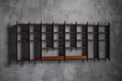 Wall Shelving Unit in Solid Teak France 1950s - 4698338