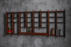 Wall Shelving Unit in Solid Teak France 1950s - 4698340