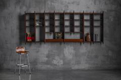 Wall Shelving Unit in Solid Teak France 1950s - 4698346