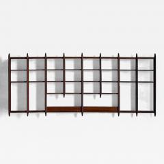 Wall Shelving Unit in Solid Teak France 1950s - 4698508