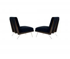 Walnut Boomerang Lounge Chair in Brass and Dark Walnut by Stamford Modern - 3271333