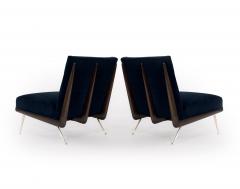 Walnut Boomerang Lounge Chair in Brass and Dark Walnut by Stamford Modern - 3271334