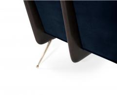 Walnut Boomerang Lounge Chair in Brass and Dark Walnut by Stamford Modern - 3271337