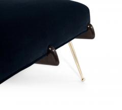 Walnut Boomerang Lounge Chair in Brass and Dark Walnut by Stamford Modern - 3271338