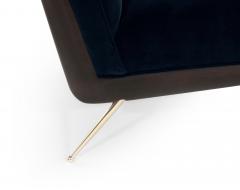 Walnut Boomerang Lounge Chair in Brass and Dark Walnut by Stamford Modern - 3271339