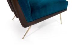 Walnut Boomerang Lounge Chair in Brass and Special Walnut by Stamford Modern - 3271313