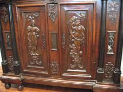 Walnut Cabinet with Original Gilding Paint Ebony Marble and Bronze - 271020