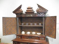 Walnut Cabinet with Original Gilding Paint Ebony Marble and Bronze - 271022