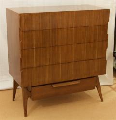 Walnut Chest of Drawers with Brass Inlay - 307635