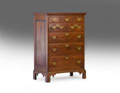 Walnut Chippendale Semi High Chest of Drawers - 90904