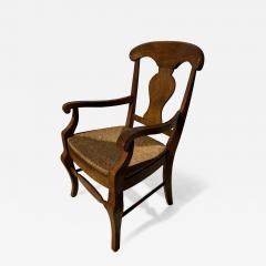 Walnut Country French Armchair w Rush bottom seat - 4526798