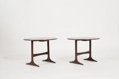Walnut End Tables by Sven Engstrom Gunnar Myrstrand Sweden C 1960s - 3059260