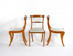 Walnut Framed Gilt Decorated Detail Dining Room Chair Set Ten - 3331487