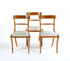 Walnut Framed Gilt Decorated Detail Dining Room Chair Set Ten - 3331488
