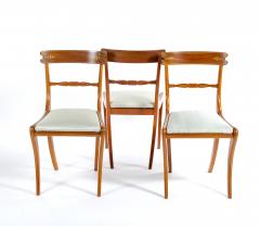 Walnut Framed Gilt Decorated Detail Dining Room Chair Set Ten - 3331490