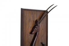 Walnut Gazelle Wall Sculptures - 472226