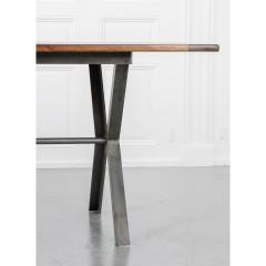 Walnut Iron X Base Dining Table In Stock - 1742915