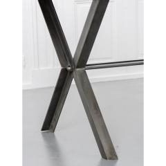 Walnut Iron X Base Dining Table In Stock - 1742917