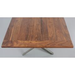 Walnut Iron X Base Dining Table In Stock - 1742927