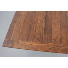Walnut Iron X Base Dining Table In Stock - 1742942
