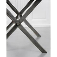 Walnut Iron X Base Dining Table In Stock - 1742950
