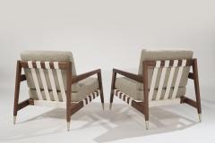Walnut Lounge Chairs by Edmond J Spence 1950s - 2387765