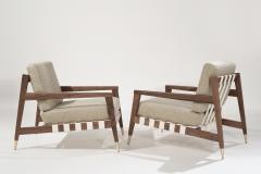 Walnut Lounge Chairs by Edmond J Spence 1950s - 2387766