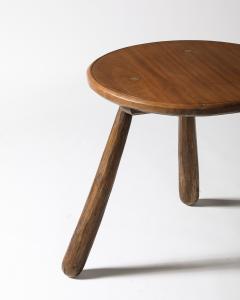 Walnut Round Side Table France c 1950 - 4210208