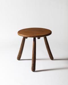Walnut Round Side Table France c 1950 - 4210209