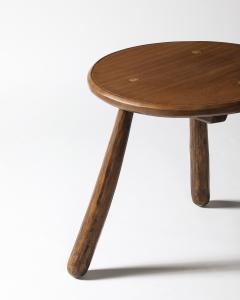 Walnut Round Side Table France c 1950 - 4210212