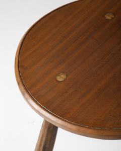 Walnut Round Side Table France c 1950 - 4210215