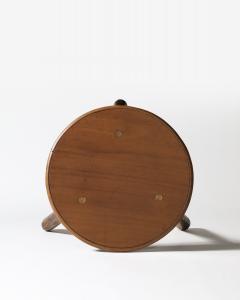 Walnut Round Side Table France c 1950 - 4210219