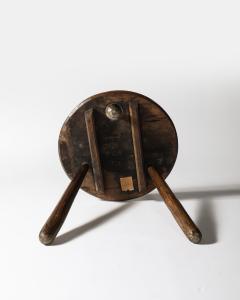Walnut Round Side Table France c 1950 - 4210220