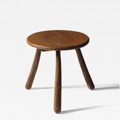 Walnut Round Side Table France c 1950 - 4211787