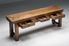 Walnut Three Drawers Console Table 19 20th Century - 2693782