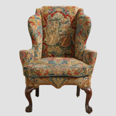 Walnut Wingchair with Original Needlepoint circa 1735 - 4751145