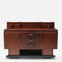 Walnut and Ebony Rare Sculptural Dutch Art Deco Sideboard - 3407401