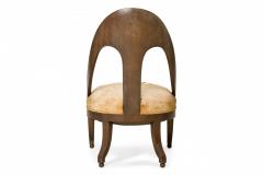 Walnut and Fleur De Lis Print Beige Upholstery Spoon Back Side Chairs - 2787577