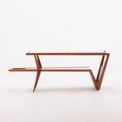 Walnut and Glass Coffee Table w Magazine Holder - 3496058