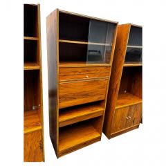 Walnut and Glass Drop Front Lighted Bar and Bookcase - 4481631