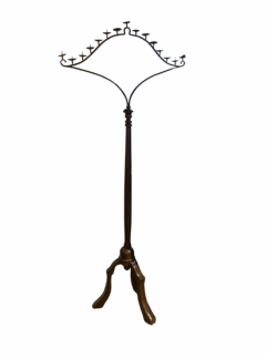 Walnut and Iron Floor Candelabra - 4628893