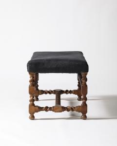 Walnut and Linen Barley Twist Bench - 4209794