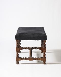 Walnut and Linen Barley Twist Bench - 4209801